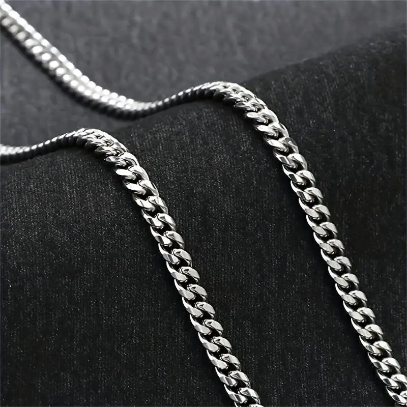 Classic stainless steel six-sided polished necklace + gift box + card holder